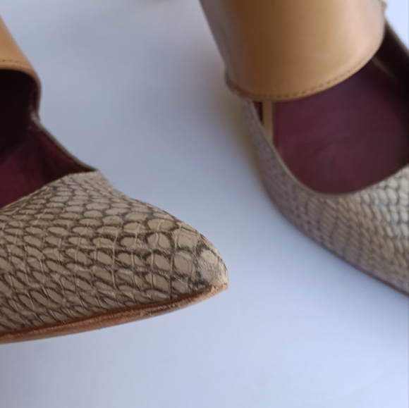 Coach Vanda Print Snake & Calf Leather s/Q4678 Beige/Maple Size 8.5M - Picture 12 of 16